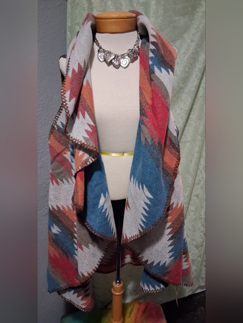 WESTERN PATTERN PRINT VEST-